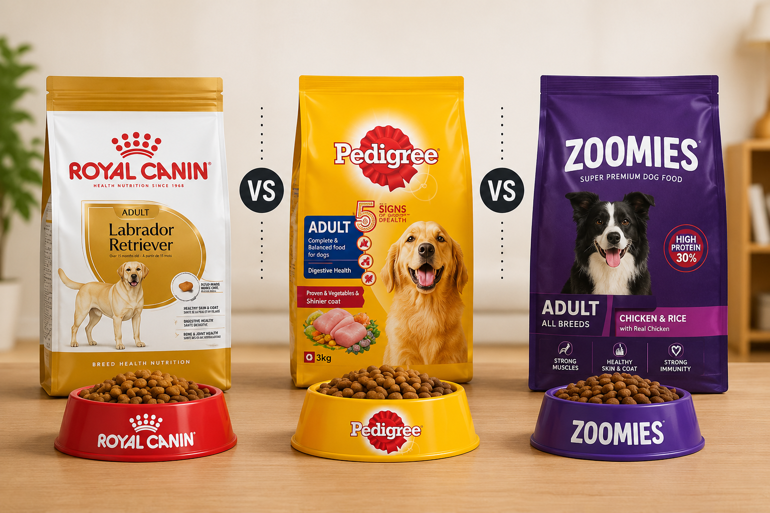 Royal Canin vs Pedigree vs Zoomies: An Honest Comparison for Indian Dog Parents