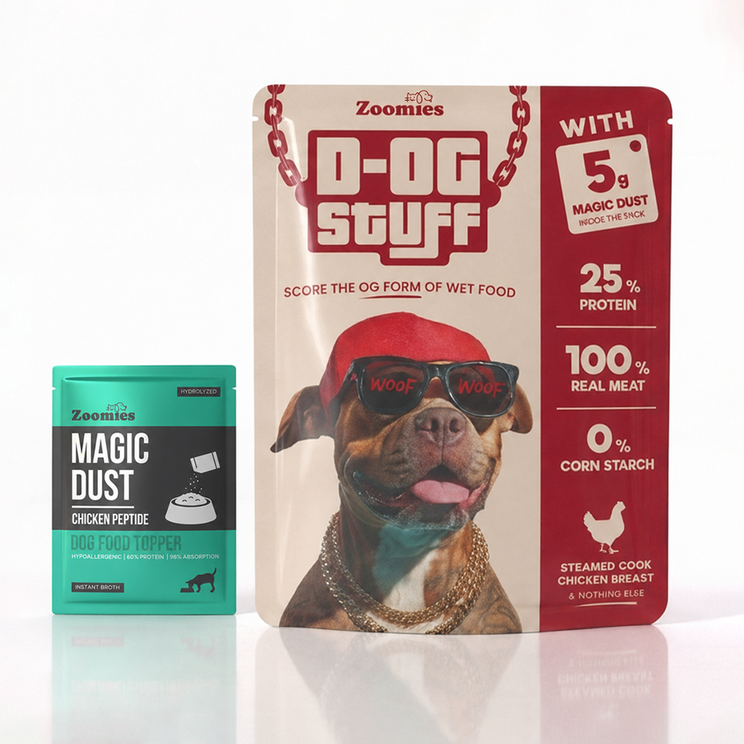 D-OG Stuff with Magic Dust (Instant Broth) – Steam Cooked Chicken Breast Dog Wet Food (45g)