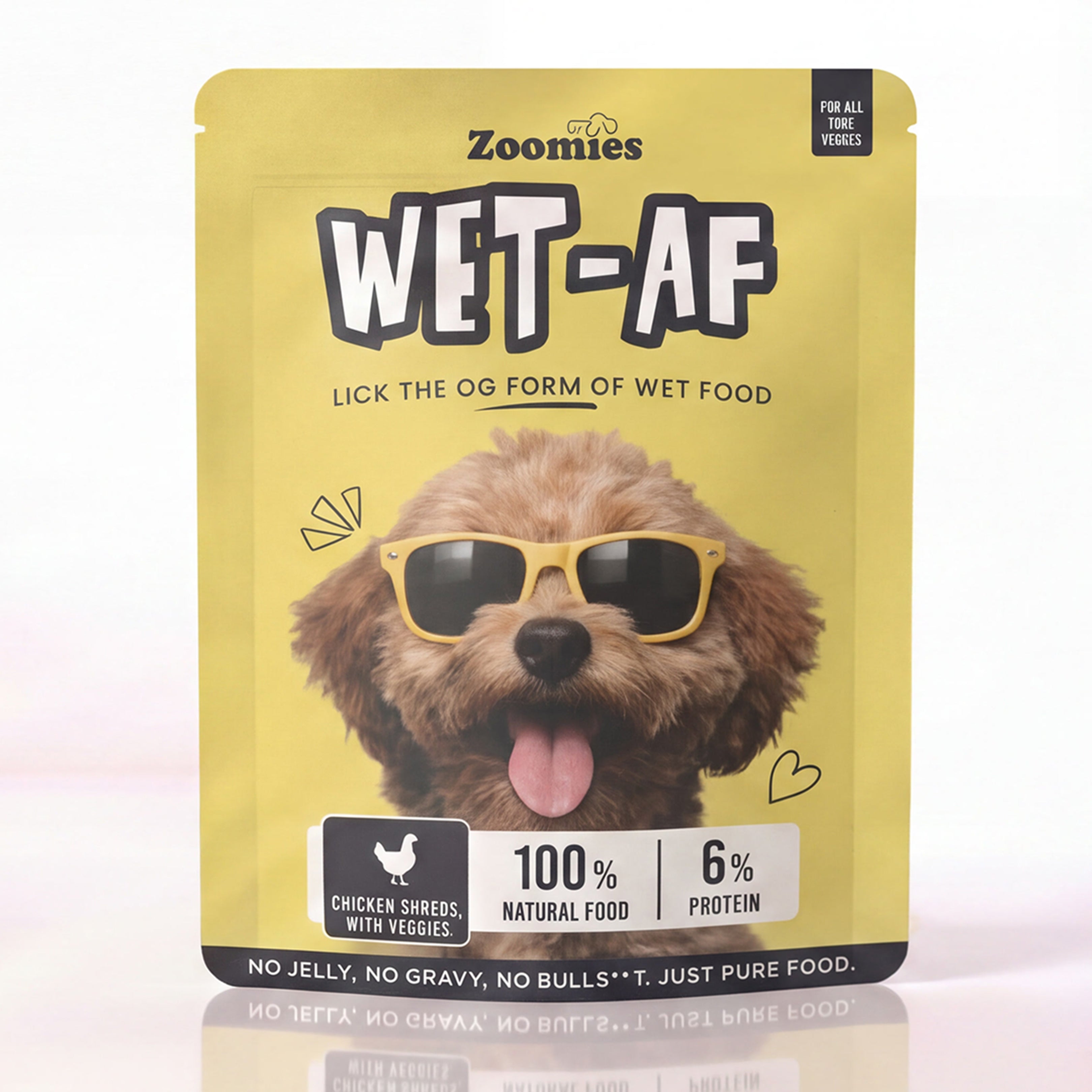 Wet AF - Chicken Breast Shreds with Veggies & Flax Seeds Dog Wet Food (80g)