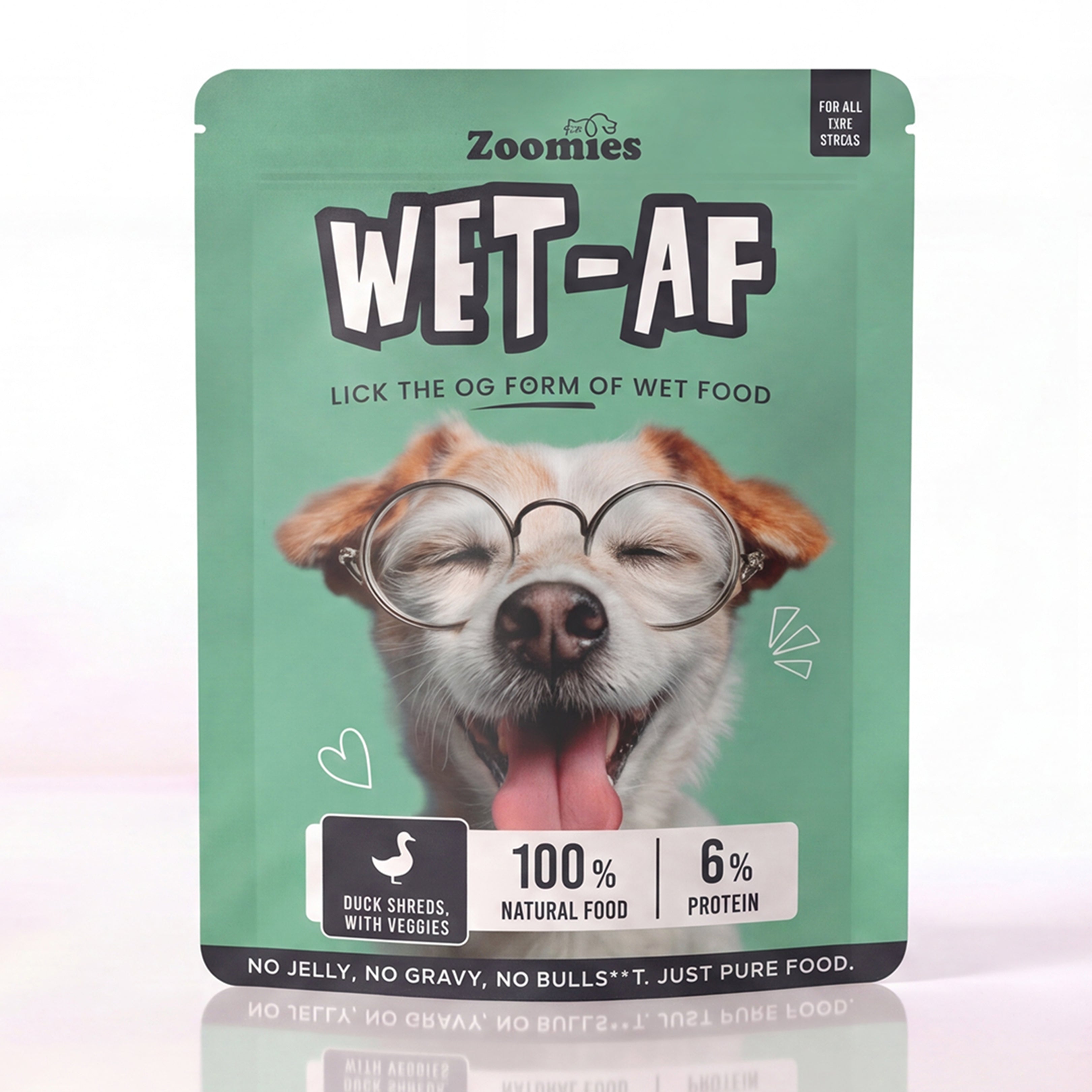 Wet AF - Duck Breast Shreds with Veggies & Flax Seeds Dog Wet Food (80g)