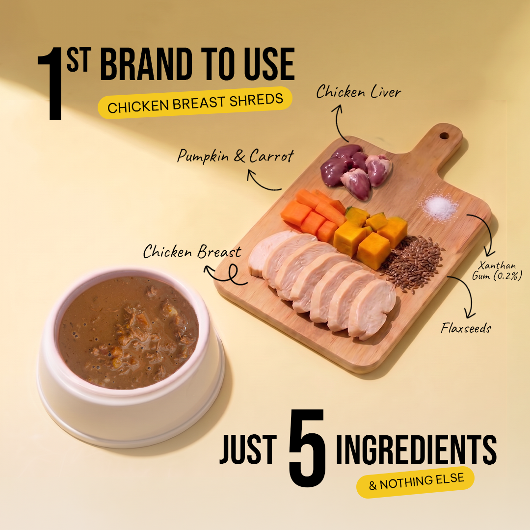 Wet AF - Chicken Breast Shreds with Veggies & Flax Seeds Dog Wet Food (80g)
