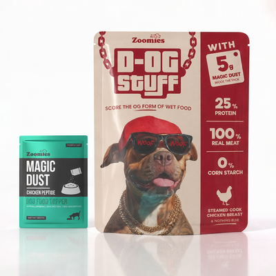 D-OG Stuff with Magic Dust (Instant Broth) – Steam Cooked Chicken Breast Dog Wet Food (45g)