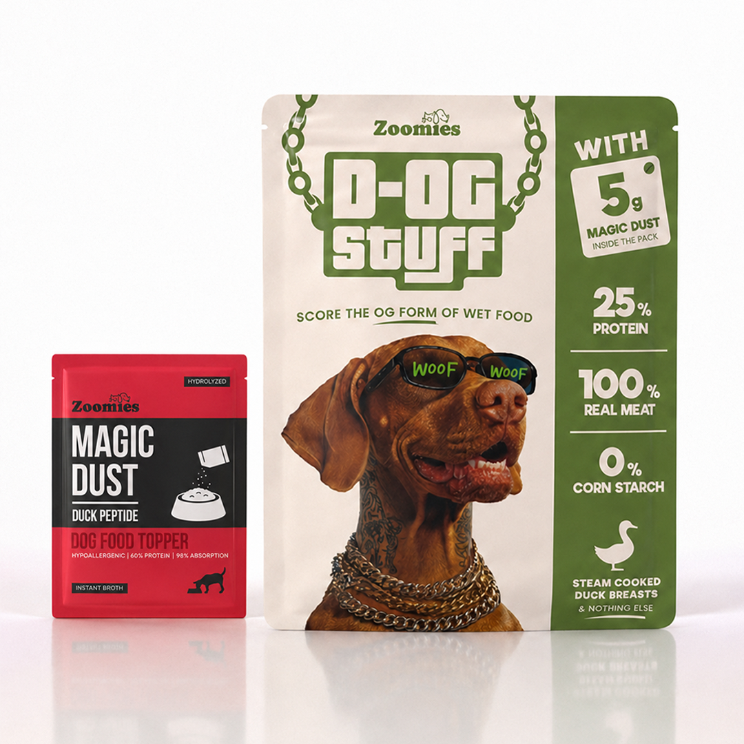D-OG Stuff with Magic Dust (Instant Broth) – Steam Cooked Duck Breast Dog Wet Food (45g)
