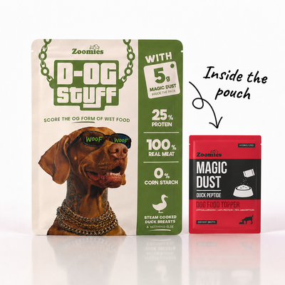 D-OG Stuff with Magic Dust (Instant Broth) – Steam Cooked Duck Breast Dog Wet Food (45g)