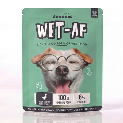 Wet AF - Duck Breast Shreds with Veggies & Flax Seeds Dog Wet Food (80g)